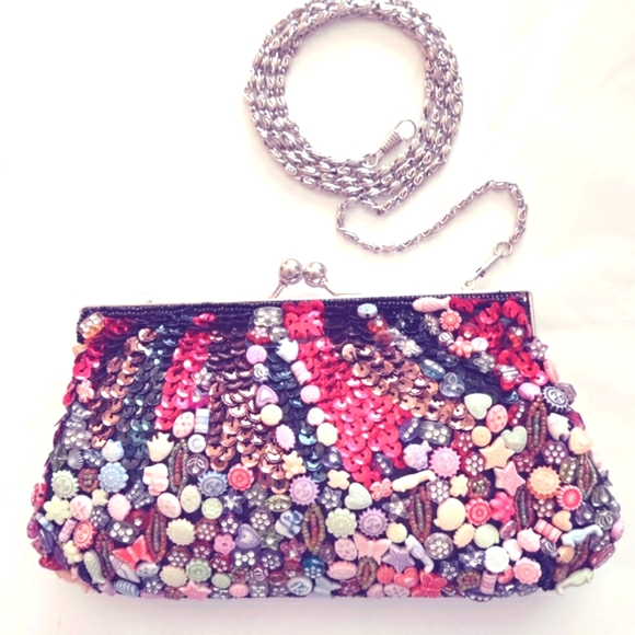 Lapis Handbags - SALE ❣️Vintage beaded Beach Lapis evening bag